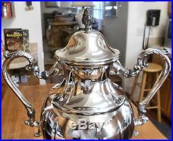 EXQUISITE! Vtg Slv Plate Footed Hot Water Coffee Tea Samovar Urn withBurner Pot