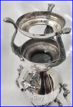 EXQUISITE! Vtg Slv Plate Footed Hot Water Coffee Tea Samovar Urn withBurner Pot