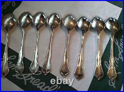 Eight Greenbrier Resort Hotel large 6 3/4 G logo Silver Plate Tablespoons