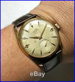 Enicar Ultrasonic Champagne Dial Gold Plated St. Steel 17 Jewels Swiss Watch