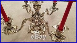 Epergne Vintage Reed & Barton #166 Silver Plated 5 Arm Candleabra Nice
