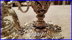 Epergne Vintage Reed & Barton #166 Silver Plated 5 Arm Candleabra Nice