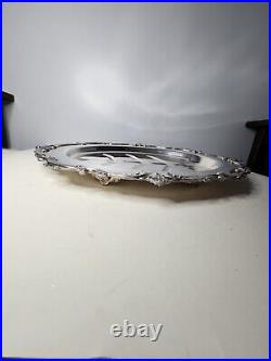 Eton vintage silver plated meat tray large footed