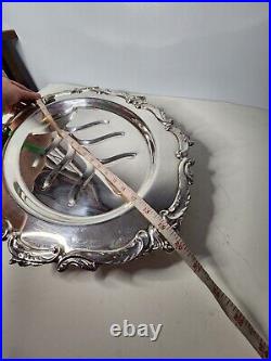 Eton vintage silver plated meat tray large footed