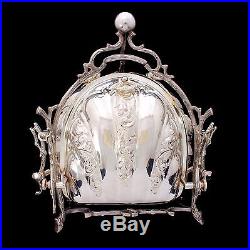 Exceptional Vintage Silver Williams & Adams Tri Clam Shell Biscuit Bun Warmer