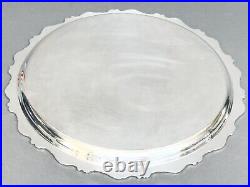 Fabulous Vintage American Rose Round Tray Silver Plate By International Silver