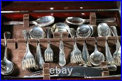 Fabulous Vintage Sheffield Silver Plate Canteen Of Cutlery. 12 Settings. 125pc