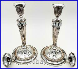 Fine PAIR GEORGE III OLD SHEFFIELD PLATE Neoclassical CANDLESTICKS c1785 11