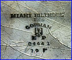 Florida Coral Gables Miami Biltmore 1926 Hotel vtg Gorham Serving Silver Plate