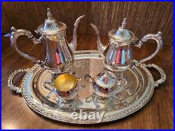 Free Shipping! Vintage Oneida Silver Plated 5 Piece Ornate Tea & Coffee Set