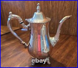 Free Shipping! Vintage Oneida Silver Plated 5 Piece Ornate Tea & Coffee Set