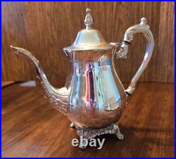 Free Shipping! Vintage Oneida Silver Plated 5 Piece Ornate Tea & Coffee Set