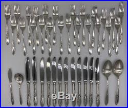 GORHAM STEGOR ALOHA SILVER PLATED FLATWARE SET With Wood Box VTG 74 Pcs #1601