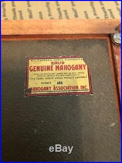 GORHAM Vintage Silverware Flatware Case Chest Mahogany Wood 1938 #403