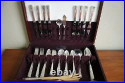 GRENOBLE Prestige Plate silverplate 65pc COMPLETE SET for 8 in vintage chest