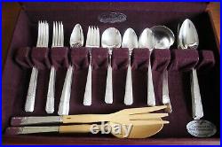 GRENOBLE Prestige Plate silverplate 65pc COMPLETE SET for 8 in vintage chest
