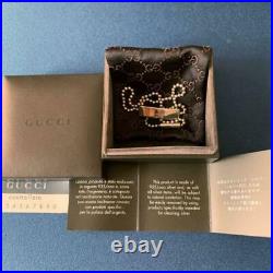 GUCCI Authentic LOGO PLATE CHOKER Necklace Silver Sterling Silver 925 Vintage