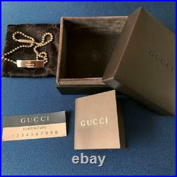 GUCCI Authentic LOGO PLATE CHOKER Necklace Silver Sterling Silver 925 Vintage