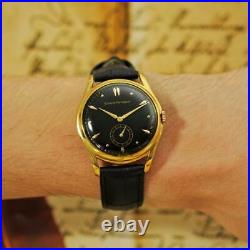 Gents Girard Perregaux Vintage Gold Plated Manual Wind Black Dial Wristwatch