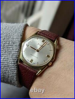 Gents Vintage Accurist Art Deco Hexagonal Slim Gold Plated Wind Watch Serviced