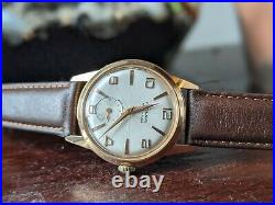 Gents Vintage Erana Geometric Dauphine Hands Gold Plated Dress Watch Serviced