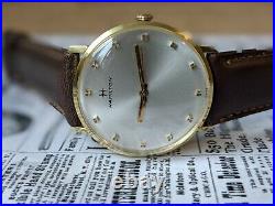 Gents Vintage Hamilton 2451 Sunburst Gold Plated Baton Dress Watch Working