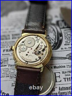 Gents Vintage Hamilton 2451 Sunburst Gold Plated Baton Dress Watch Working