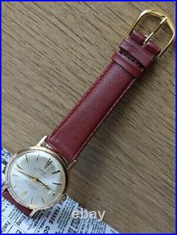 Gents Vintage Oris Lume Hands date function sunburst Gold Plated Watch Working