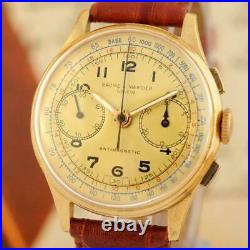 Genuine Vintage Baume Mercier Chronograph Gold Plated Manual Wind Gents Watch