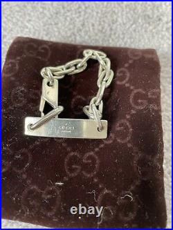 Genuine Vintage GUCCI Sterling Silver Bar Plate Link Bracelet Fully Hallmarked