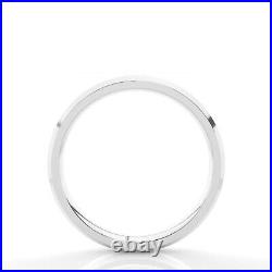 Gift 4mm Plain Comfort-Fit Beveled Edge Wedding Band Ring 14K White Gold Plated