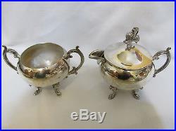 Gorgeou Vintage Victorian Eton Silver plate Lrg 5pc Footed Coffee/Tea Set withtray