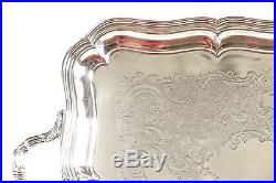 Gorham Signed Vintage Silver Plate Butler Tray with Handles