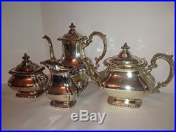 Gorham Vintage 4 Piece Tea & Coffee Service Silverplate Exquisite Y1101 Series