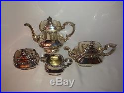 Gorham Vintage 4 Piece Tea & Coffee Service Silverplate Exquisite Y1101 Series