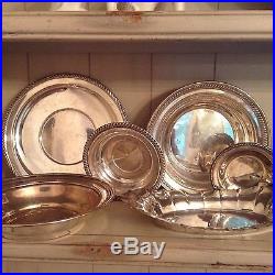 Group Lot of 6 Pieces of Vintage STERLING Bowls & Plates Total 1040 grams