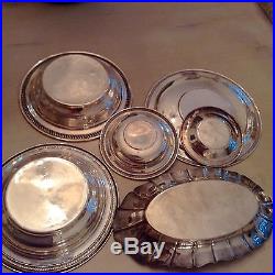 Group Lot of 6 Pieces of Vintage STERLING Bowls & Plates Total 1040 grams