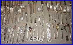 HUGE LOT 193 Pieces Vintage Antique SILVERPLATE FLATWARE Crafts Jewelry Resell