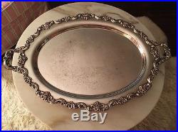 HUGE Vintage TOWLE GRAND DUCHESS 30 Silverplate Footed Tray Chased
