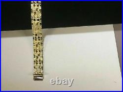 Handmade Vintage Nugget Link Bracelet Gold Plated 925 Sterling Silver