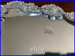 Heavy International Silver Co. VNtg big Silver-Plated Footed Serving Tray etched