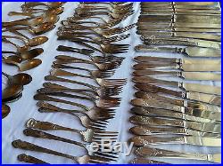 Huge 300+ Pc Lot Vtg Silverplate Flatware Forks Knives Spoons Crafts Jewelry Art