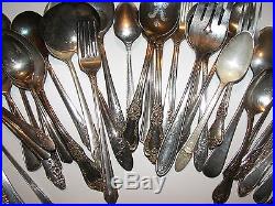 Huge Lot 450 pc. Vintage Silverplate Flatware Spoons Forks Arts Craft Resale