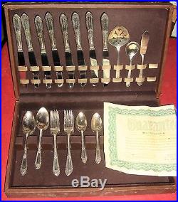 Huge Lot Vintage Silverware, Flatware, Spoons, Forks, Knives, 15 Cases, 45 Flats, Plate