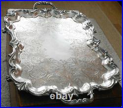 Huge Old Sheffield Plate Serving Tray Georgian Silver Plated Antique