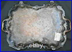 Huge Old Sheffield Plate Serving Tray Georgian Silver Plated Antique