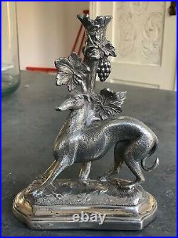 James Deakin Antique Silver Plated Whippet Greyhound Dog Figure Epergne