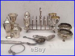 Job Lot Of Antique And Vintage Silver And Silver Plate