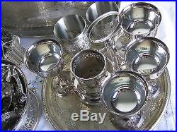 Job Lot of Vintage Silver Plated Items Tray Goblets Dishes etc. Over 7.3kg