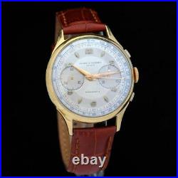 Jumbo 38mm Baume Mercier Chronograph Gold Plated Swiss Authentic Gents Watch